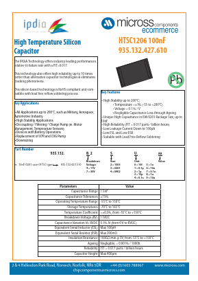 HTSC1206-100NF Datasheet PDF Micross Components