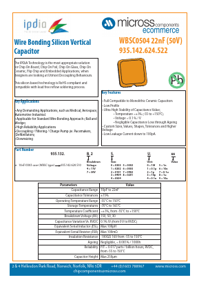 WBSC0504-22NF-50V Datasheet PDF Micross Components