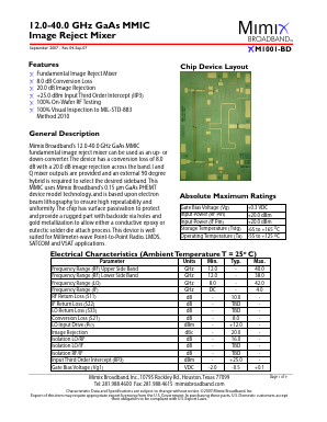 XM1001-BD-EV1 Datasheet PDF Mimix Broadband