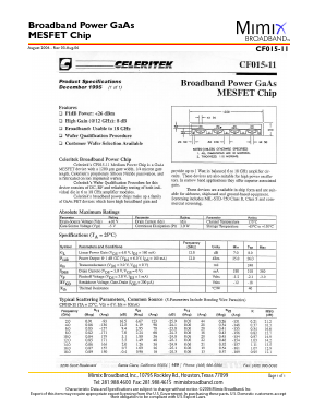 CF015-11 Datasheet PDF Mimix Broadband