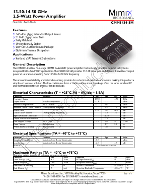 PB-CMM1434-SM Datasheet PDF Mimix Broadband