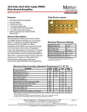 CMM3030-BD Datasheet PDF Mimix Broadband