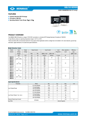 MBU101 Datasheet PDF Minmax Technology Co., Ltd.