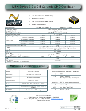MSH302548AS Datasheet PDF MMD Components