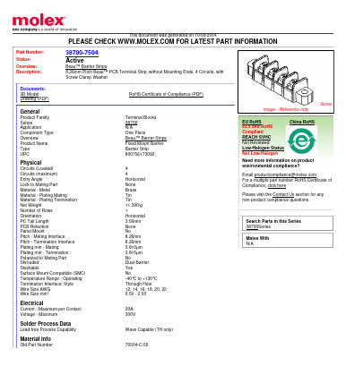 38700-7504 Datasheet PDF Molex Connectors