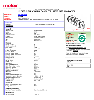 38700-6308 Datasheet PDF Molex Connectors