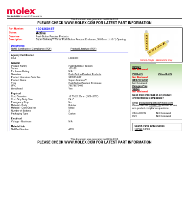 4003 Datasheet PDF Molex Connectors