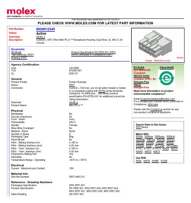 5557-24R-210 Datasheet PDF Molex Connectors