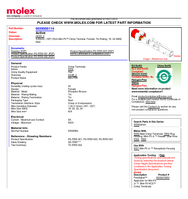 5556PBS Datasheet PDF Molex Connectors