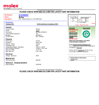 CD81000 Datasheet PDF Molex Connectors