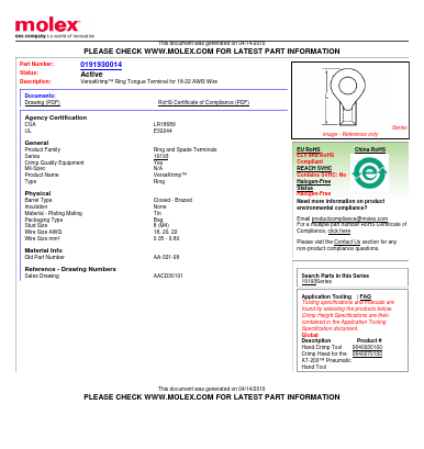 AA-321-08 Datasheet PDF Molex Connectors