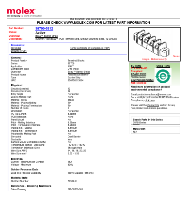 70512-C Datasheet PDF Molex Connectors