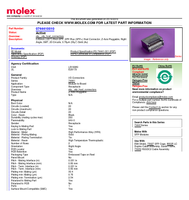 74441-0027 Datasheet PDF Molex Connectors