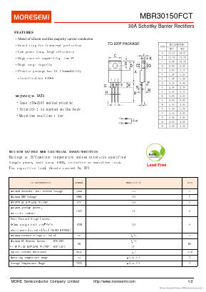 MBR30150FCT Datasheet PDF MORE Semiconductor Company Limited