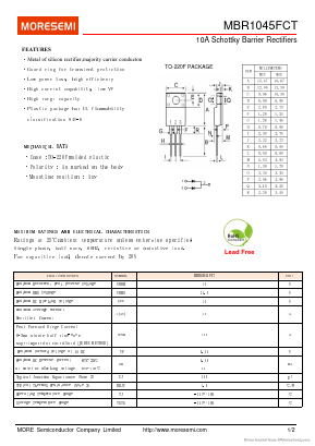 MBR1045FCT Datasheet PDF MORE Semiconductor Company Limited