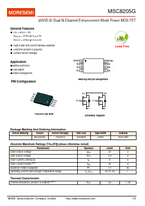 MSC8205G Datasheet PDF MORE Semiconductor Company Limited