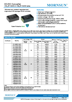 VRB1203ZP-10WR3 Datasheet PDF MORNSUN Science& Technology Ltd.