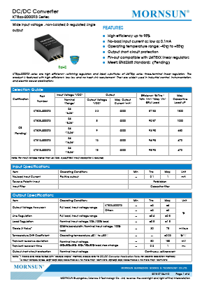 K7815-2000R3 Datasheet PDF MORNSUN Science& Technology Ltd.