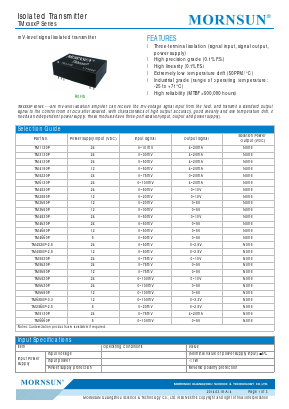 TM6530P Datasheet PDF MORNSUN Science