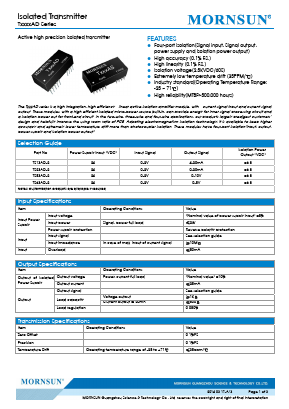 TXXXXAD Datasheet PDF MORNSUN Science& Technology Ltd.