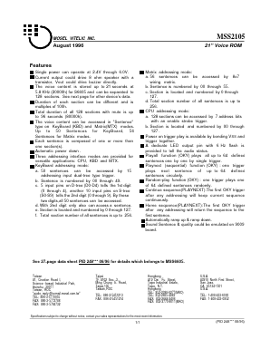MSS2105 Datasheet PDF Mosel Vitelic, Corp