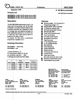 MSU2958C25 Datasheet PDF Mosel Vitelic, Corp