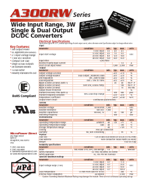 A312RW Datasheet PDF MicroPower Direct, LLC