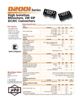 D205I Datasheet PDF MicroPower Direct, LLC