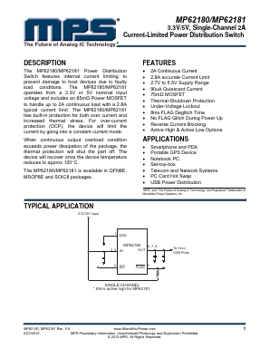 MP62181 Datasheet PDF Monolithic Power Systems