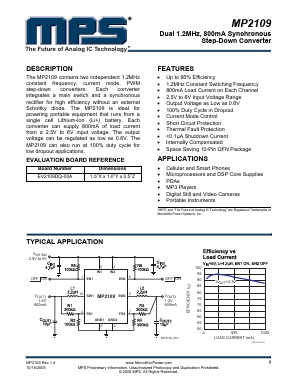 MP2109 Datasheet PDF Monolithic Power Systems