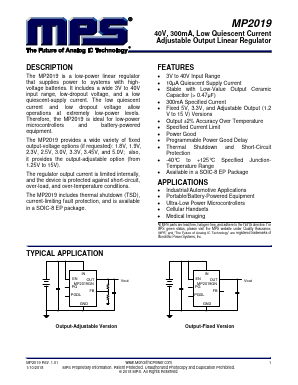 MP2019 Datasheet PDF Monolithic Power Systems