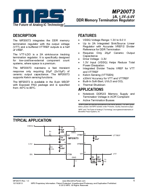 MP20073DH Datasheet PDF Monolithic Power Systems