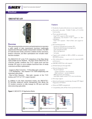 EM316T1E1-XY Datasheet PDF MRV Communications, Inc.