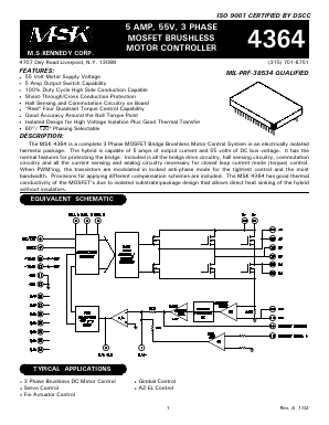 MSK4364 Datasheet PDF M.S. Kennedy Corporation