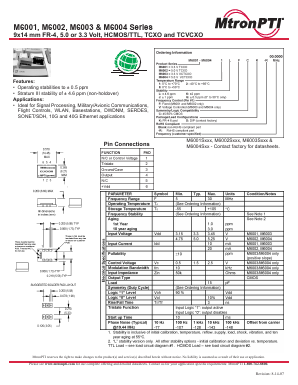 M60018GVCK Datasheet PDF MTRONPTI