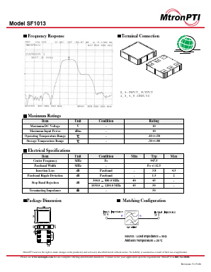 SF1013 Datasheet PDF MTRONPTI