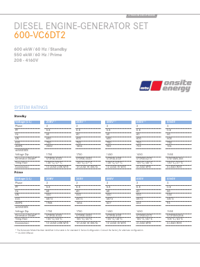 600-VC6DT2 Datasheet PDF MTU Onsite Energy Corporation