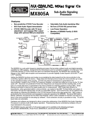 MX805ADW Datasheet PDF MX-COM Inc 