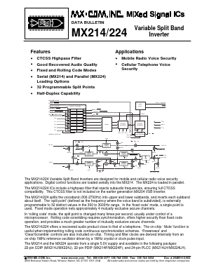 MX224J Datasheet PDF MX-COM Inc 