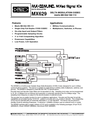 MX629 Datasheet PDF MX-COM Inc 
