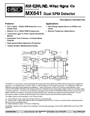 MX641 Datasheet PDF MX-COM Inc 