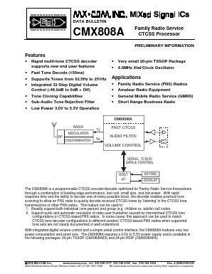 CMX808A Datasheet PDF MX-COM Inc 