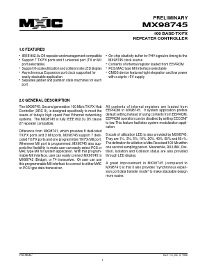 MX98745 Datasheet PDF Macronix International