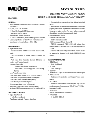 MX25L3205MI-20 Datasheet PDF Macronix International