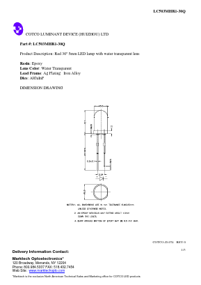 LC503MHR1-30Q Datasheet PDF Marktech Optoelectronics