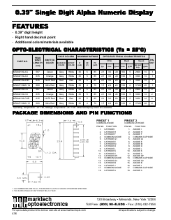 MTAN4139-AO Datasheet PDF Marktech Optoelectronics