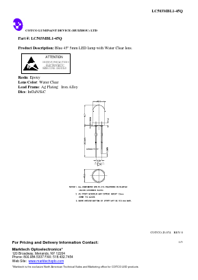 LC503MBL1-45Q Datasheet PDF Marktech Optoelectronics