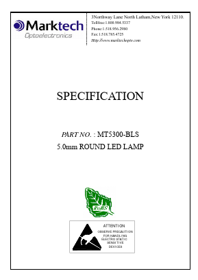 MT5300-BLS Datasheet PDF Marktech Optoelectronics