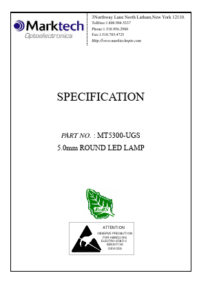 MT5300-UGS Datasheet PDF Marktech Optoelectronics