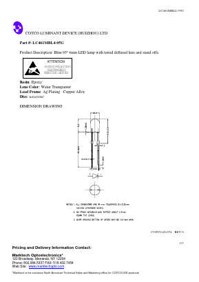 LC461MBL4-95G Datasheet PDF Marktech Optoelectronics